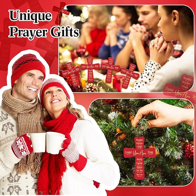 Fumete 24 Pcs Easter Christian Cross Car Air Fresheners Gift Bulk Drift Air Freshener Religious Fresh Scented Hanging Ornaments for Church Sunday School Gifts (You Are)