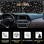 Moukeren 2 PCS Windshield Sun Shade for Car Foldable Window Covers for Car Accessories Reflect UV Sun Heat Protector for Universal Cars SUV Truck RV (Star Moon,31.75 x 28.75 Inch)