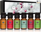 P&J Fragrance Oil Holiday Set for Christmas Home Decor | Mistletoe, Candy Cane, Wintermint, Apple Cider, Cranberry, and Forest Pine Candle Scents for Candle Making, Soap Making, Diffuser Oil Scent