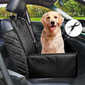 Flow.Month Pet Front Seat Cover Pet Booster Seat,Deluxe 2 in 1 Dog Seat Cover for Cars Waterproof Dog Front Seat Cover Pet Bucket Seat Cover with Safety Belt(Black)