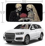 Couple Skull Car Windshield Sun Shade Foldable Sunshade Front Window Cover Sun Visor Protector Accessories (59x27.5 inches)