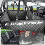 Zanch 2025 Upgraded Dog Car Seat Cover, 450 lbs Heavy Duty Hard Bottom, Waterproof & Anti-Scratch Back Seat Protector, Nonslip Pet Hammock Extender for Mid SUVs, Trucks, Standard-Black