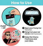 PumpCar 2 pieces double-sided poke turtle hanging cartoon cherry-scented funny car air freshener Cool hanging for rearview mirror Car Interior Accessories Gifts