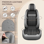 TTX LIGHTING for Dodge Charger 2006-2026 Seat Covers: Waterproof Leather Seat Protector with Airbag Compatible (2 Front Seats,Black&Gray)