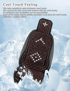 Wood Beaded Car Seat Cover Massaging Breathable Cooling Natural Wood Bead Cushion Universal Fit for Sedan, SUV & Truck. The Ergonomic Lumbar Support Can Relieve Painful from Long Trips