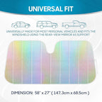 BDK Iridescent Mermaid, Hologram Foil, Chameleon Front Windshield Sun Shade, Double Bubble Accordion Folding Auto Sunshade for Car Truck SUV 58 x 27 Inch