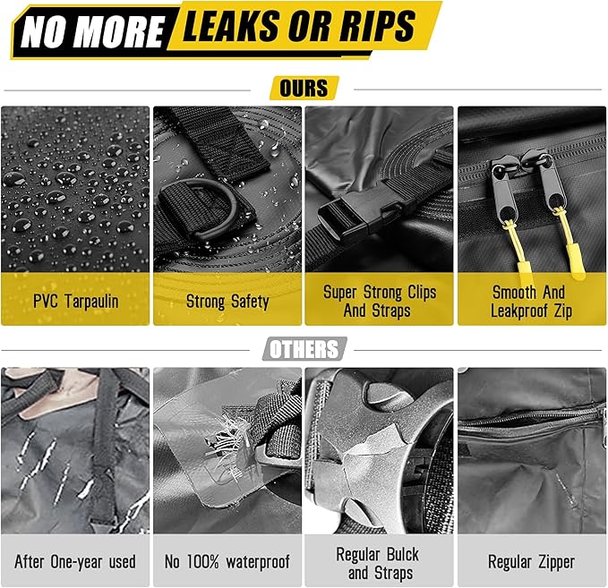 ARKSEN Rooftop Cargo Carrier Bag Extra-Wide 31.5 Cubic Feet Waterproof Heavy Duty Car Roof Rack Bag for Full-Size Cars with 10 Reinforced Straps, 6 Door Hook Straps & Anti-Slip Mat