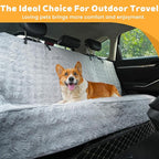 Dog Car Seat Cover for Back Seat & Front Seat, Plush Faux Fur Pet Car Seat Protector with Waterproof Layer, Non-Slip Bottom, Side Flaps, Machine Washable (Back Seat Gray)