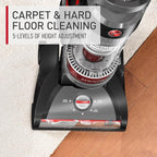 Hoover WindTunnel Cord Rewind Pro Bagless Upright Vacuum Cleaner, For Carpet and Hard Floors, UH71300V, Black, UH71300 (Renewed)