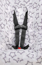 Niko Easy Wash Children's Car Seat Cover & Liner -Minky -Silver Star -Perfect for Winter Weather-Universal Fit -Crash Tested -Waterproof SEAT Bottom -Easy to Clean -Machine Washable