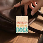 Retro Dog Car Air Freshener 4 Pcs, Vintage Quote & Silhouette Scented Hanging Decor for Pet Lovers, Vehicles Home Office, Fun Puppy Mirror Gift