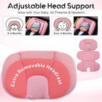 Infant Car Seat Insert with Extra Headrest for Preemie to Newborn, Thickened Baby Car Seat Head Support for Girls Boys, Adjustable Baby Car Seat Cushion with Filled Natural Spong