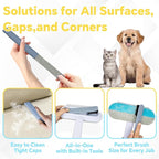 Pet Hair Remover for Furniture, Reusable Lint Cleaner for Dog and Cat Hair, 17.3Inch Multifunctional Hair Removal Brush, Gentle on Couches, Carpets, Clothes, Bedding, with Long Handle Squeegee