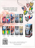 YLBS96 Japan Tree Frog Emoji Squash Scents JDM Hanging Air Freshener, Black, 1 Box, 24 Piece