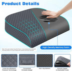 Seat Cushion for Office Chair, Memory Foam Chair Cushions, Car Seat Cushion for Long Sitting, Desk Chair Cushion for Pressure Relief, Non-Slip Bottom, Washable Cover, X-Large, Grey