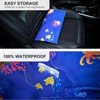 Waterproof Sweating Car Seat Cover for Post Gym Workout, Running, Swimming, Beach and Hiking, Universal Fit Non-Slip Bucket Seat Protector for Cars SUV Trucks, Machine Washable (Ocean)