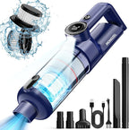 Handheld Vacuum Cordless - Car Vacuum Cleaner with Brushless Motor, 15kPa Powerful Suction Vacuum with LED Light, Type C Port, 2 Fliters, Portable Hand Vacuum for Home, Pet and Car