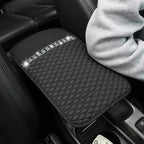 Bling Leather Car Armrest Box Cover,Car Center Console Protector with Colorful Crystal Rhinestones,Anti-Scratch Waterproof Car Armrest Seat Pad for Most Car,SUVs,Trucks (Black)