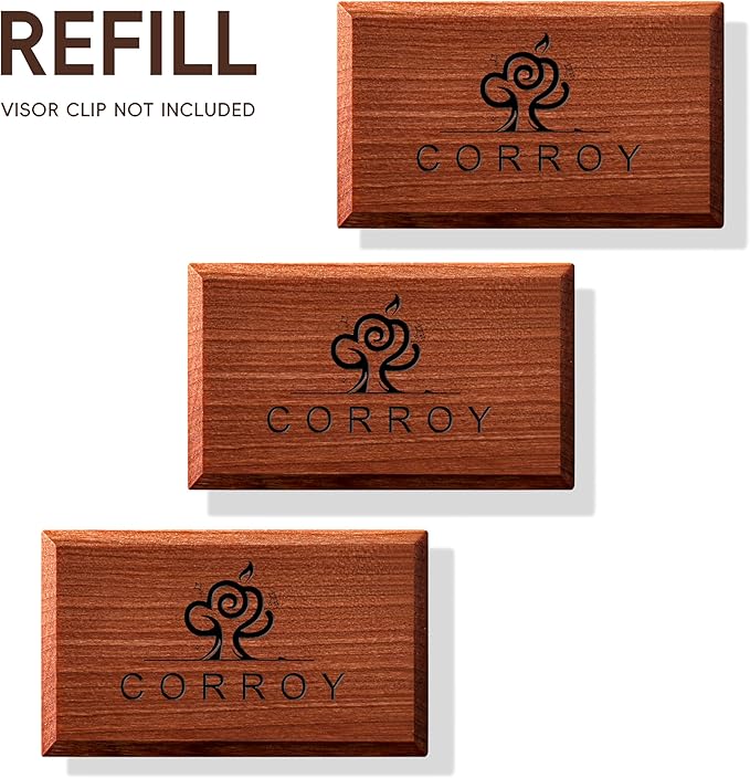 Car Air Freshener Natural Essential Oil Scent, Odor Eliminator and Purifier, Vent Clip Air Freshener for Car (Refill - 3 Pack - Teak-Coconut-Pine)
