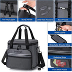 Soft Cooler Bag with Two Ice Packs,Collapsible Cooler for Travel with Adjustable Shoulder Strap,Large Capacity Leakproof Insulated Soft Sided Cooler Bag for Camping, Hiking, Picnic