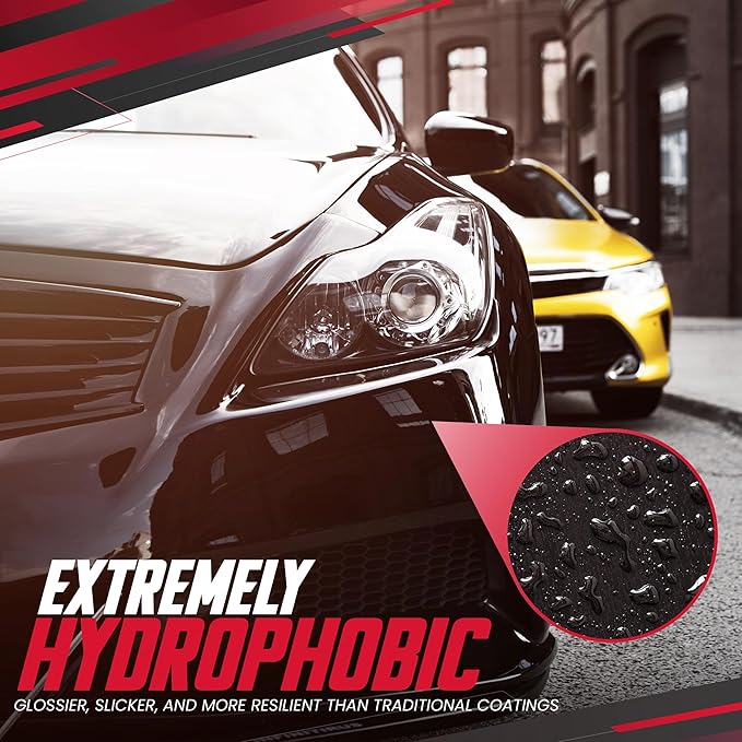 Graphene Ceramic Coating for Cars 50ML | Complete Ceramic Car Coating Kit [PRO] | Invisible & Hydrophobic Nano Auto Coating for Car Paint, Plastic Trim, Wheels, Windshield Glass, & Headlights