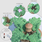 Handmade Crochet Car Air Freshener - Adorable Bendable Fern Plant with 8ml Empty Refillable Oil Diffuser Bottle, Suitable for Car Rearview Mirror Hanging, Home & Office Decor