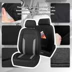 2 Pack Universal Car Seat Cover with Breathable Mesh Backrest,Comfortable Car Seat Protector with Foam Padding and Retaining Buckle,Highly Elastic Car Seat Covers Full Set (Gray)