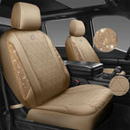 CAR PASS Beige Oxford Bling Diamond Car Seat Covers Full Set Interior Sets, Waterproof Shining Glitter Sparkly Crystal Universal Armrest Fit 95% Automotive Truck SUV Cute Women Girl, Beige Rhinestone