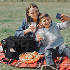 MIER Lunch Box for Men Heavy Duty Insulated Lunch Bag 20 Cans Large Leakproof Soft Cooler Bags with Multiple Pockets for Picnic Work Travel (Black)