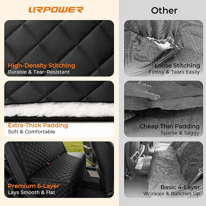 URPOWER Dog Car Seat Cover for Back Seat - Waterproof Car Seat Protector for Child Carseat & Pets, Nonslip Car Seat Covers for Cars, SUVs & Small Trucks