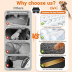 Hard Bottom Car Seat Cover for Dog swith Removable Soft Blankets,Scratch-Proof and Anti-Slip Car Dog Hammock for Large Dogs Brown for Crew Cab Trucks F150