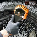 SudsLab HT Wheel and Tire Brush - Rim Cleaner Wheel Brush for Cleaning Car, Truck, Auto, Motorcycle, Detailing Tools, Curved Shape, Black, 8.5 Inch x 3 Inch x 3 Inch