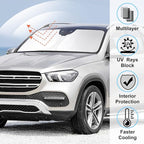 Windshield Sun Shade Compatible with 2020 2021 2022 2023 2024 2025 2026 Mercedes GLE 350 450 Accessories Window Sunshade Sun Visor Protector Keep Car Cool
