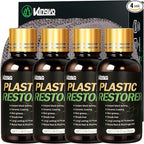 Kingvo Plastic Restorer for Cars, Black Plastic Trim Restoration,Vinyl Trim Restorer Automotive Hydrophobic Ceramic Coating with Foam Applicator,30ML(4-Pack)