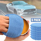 Microfiber Wax Applicator Pads, Car Wax Applicator with Finger Pocket, Buffing & Detail Polishing Foam Pads for Car Cleaning and Fine Polishing (5 inch, 6 Pack)