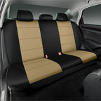 Road Comforts Car Seat Cover, Leather Full Set Car Seat Cover, Automotive Front Rear Seat Covers, Airbag Compatible Universal Fit for Most Cars (Beige)