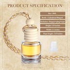 BBTO 50 Pcs Hanging Car Air Freshener Car Diffuser Bottles Empty Glass Perfume Bottle Freshener Diffuser Bottle Pendant for Essential Oil Fragrance Aromatherapy Ornament (Cylinder)