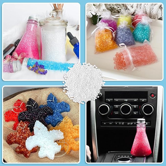 Elsjoy 5 Lb Unscented Aroma Beads for Car Freshies, Car Air Freshener Unscented Freshie Beads, DIY Homemade Natural Freshener Bulk Freshie Supplies