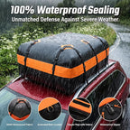Car Rooftop Cargo Carrier Bag, 21 Cubic Feet Waterproof Heavy Duty Roof Bag with 8 Reinforced Straps & Combination Lock, Soft Shell PVC Car Top Luggage Carrier for SUV Truck RV, Travel Camping Storage