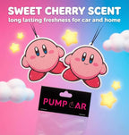 PumpCar 2 pieces Kirby Merch Pink Cute Kawaii double sided cartoon cherry scented funny car air freshener Cool hanging rearview mirror Interior Decor Dangler Accessories Gifts for Girls Women Birthday
