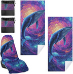 1 Pack Car Towel Seat Covers with Storage Bag, Multifunctional Towel for Gym Outdoor Sport, Picnic, Beach, Pet Dog Travel,Non-Slip Washable Car Seat Protector (Starry Whale)