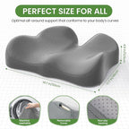 A-Pce Ergonomic Seat Cushion -Large Memory Foam Cushion for Office Chair- Sciatica & Lower Back & Coccyx Pain Relief - Car Seat Cushions for Driving Seat Cushion, Grey