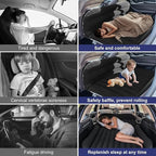 SUV Car Air Mattress – Inflatable Back Seat Bed with Electric Air Pump, Portable Camping Travel Sleeping Pad, Blow Up Car Bed (Black)