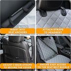 Waterproof Car Front Seat Cover for Dogs, PU Leather Car Seat Protector for Pets,Nonslip Scratchproof Front Passenger seat Covers Fits for Cars, Trucks, SUVs (Grey, Front Seat Cover)