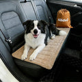 Dog Car Seat Cover, Pet Couch Covers for Car and Sofa, Non-Slip Backseat Pet Bed Mat, Machine Washable, Soft Plush Travel Seat Protector with Portable Storage Bag (Brown,23.6''×59'')