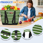 HUANLANG Soft Cooler Bag Insulated for Travel,Large Insulated Grocery Bags with Zippered Top,PEVA Collapsible Food Delivery Cooler Bag for Beach, Travel, Picnics