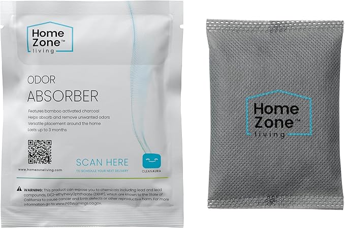 Home Zone Living CleanAura Deodorizing Bamboo Activated Charcoal Filter Bag Set of 4