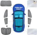 10PCS Sunshade Roof & Full Windshield Side Window for Tesla Model Y Juniper 2025-2026, Foldable Window Shades with Suction Cups, Sunroof Cover with No-Sag Design, Heat Insulation Privacy Camping