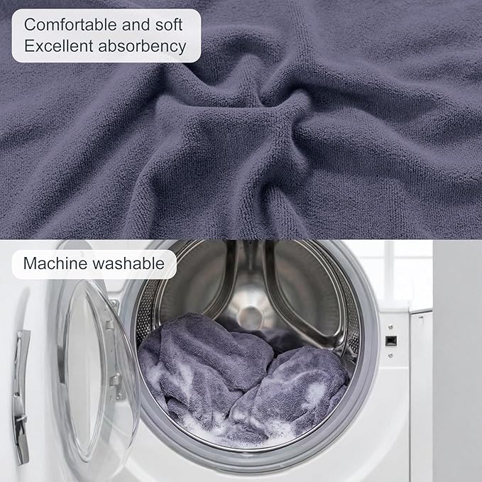 Car Seat Towel Cover, 2pcs Universal Front Seat Protector for Cars, SUVs and Trucks, Sweat Towel Car Seat Cover for Gym, Yoga, Swimming, Pets and Family Travel, Purple Gray