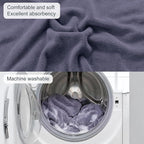 Car Seat Towel Cover, 2pcs Universal Front Seat Protector for Cars, SUVs and Trucks, Sweat Towel Car Seat Cover for Gym, Yoga, Swimming, Pets and Family Travel, Purple Gray